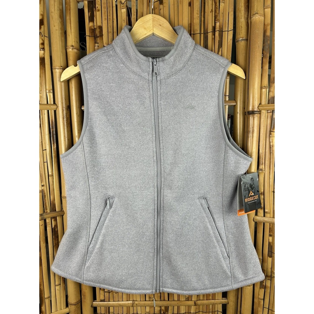 NWT Ridgecut Toughwear Women's Gray Vest Full Zip With‎ Pockets - Size Medium